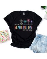 It's A Beautiful Day For Learning Teacher Students Women Shirt Unisex Standard T-Shirt black s