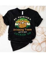 St Patricks Day Team Get Lucked Up Saint Paddys Pattys Men Shirt Unisex Standard T-Shirt black s